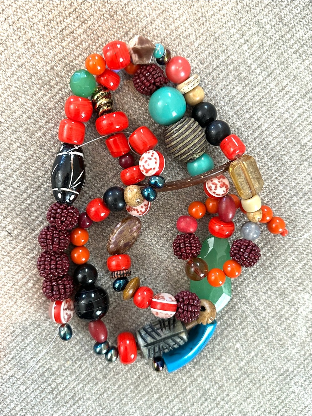 2 VTG Beaded Strands, Total 35”/4.3OZ Jewelry Design, Upcycle, Crafts, Beading
